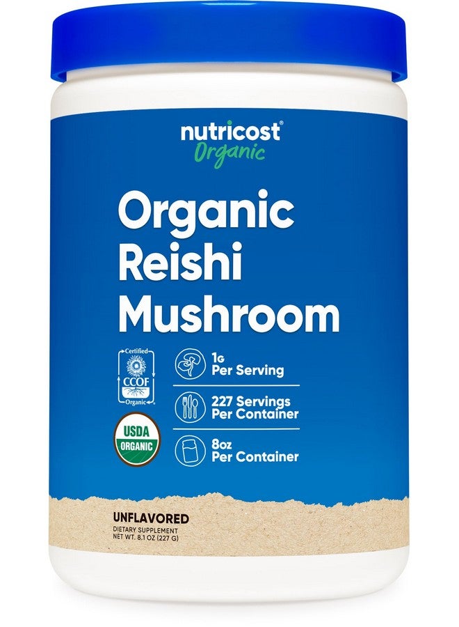 Nutricost Organic Reishi Mushroom Powder 0.5LB (8oz) - USDA Certified 100% Organic, Vegetarian, Non-GMO, Gluten Free - Image 1
