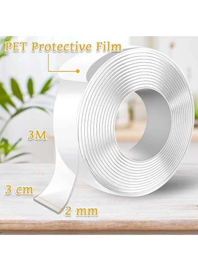 erorex Bear Self Adhesive Tape, Double Sided Tape Heavy Duty Two Sided Sticky Pads Strong Wall Adhesive Strips No Marks Reusable Clear Nano Tape for Picture Hanging, Carpet Glue - Image 3