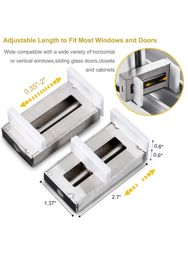 Sliding Window and Door Locks , Adjustable Aluminum Security Screw Lock , Door Stopper Safety Lock, No-Drill Install, Requires 10-60mm Clearance for Screw Lock - Image 4
