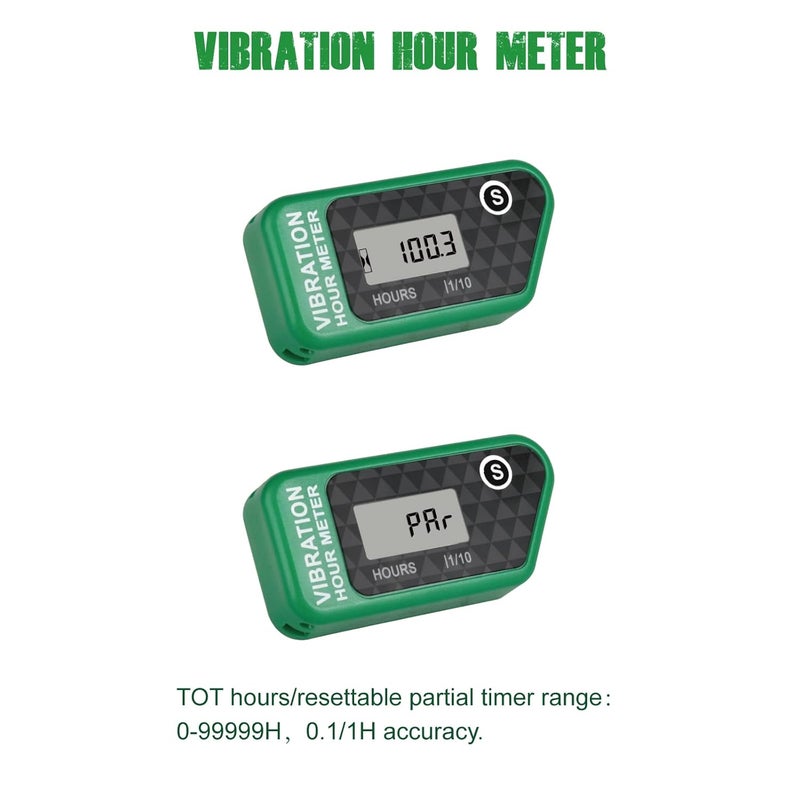 YOOREAL Vibration Hour Meter,Maintenance Hours for Gas Diesel Engine Powered Generator Compressor Motorcycle Snowblower Trailer Motor Grader Pressure Washer - Image 3