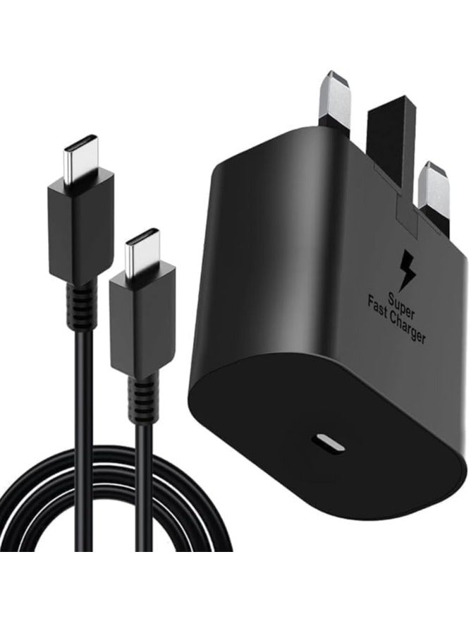 شاحن PD فائق السرعة USB-C بقوة 45 وات - متوافق مع S24 وS23 وS22 وS21 وS20 Ultra وS24+ وS23+ وS22+ وA56 وA36 وA55 وA26 - محول طاقة من النوع C. - Image 1