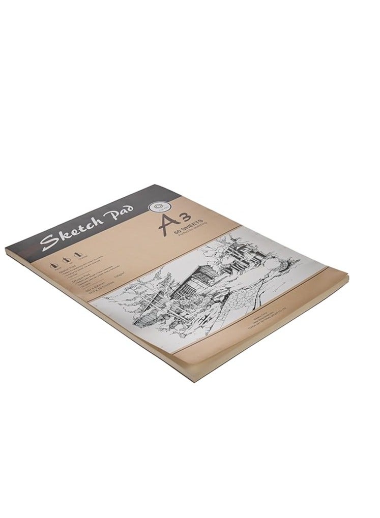 Conda A3 Sketch Paper Pad 120g, 60 Sheets (420 X 297mm) Artist Sketchbook with Thick Drawing Papers Acid Free, Professional Media for Sketching Painting Coloring Stationery, Kids & Adult Sketch Book - Image 4