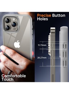 Generic Shockproof Clear Case for iPhone 15 Pro Max Not Yellowing 10FT Military Drop Protection Hard Clear Back Silicone Edge Four Corner Airbags Drop Protection Phone Cover (Natural Titanium)  - Image 5