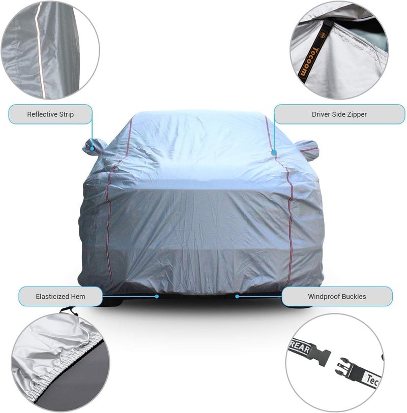 Tecoom Hard Shell Truck Car Cover - Waterproof, UV-Proof, Windproof with Zipper Design for Full Size Trucks - Image 3