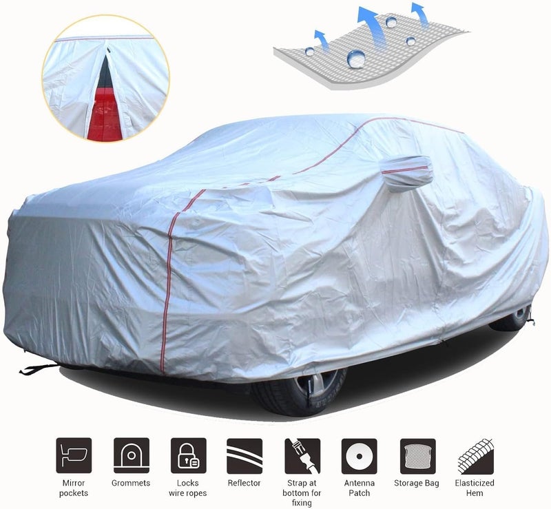 Tecoom Hard Shell Truck Car Cover - Waterproof, UV-Proof, Windproof with Zipper Design for Full Size Trucks - Image 2