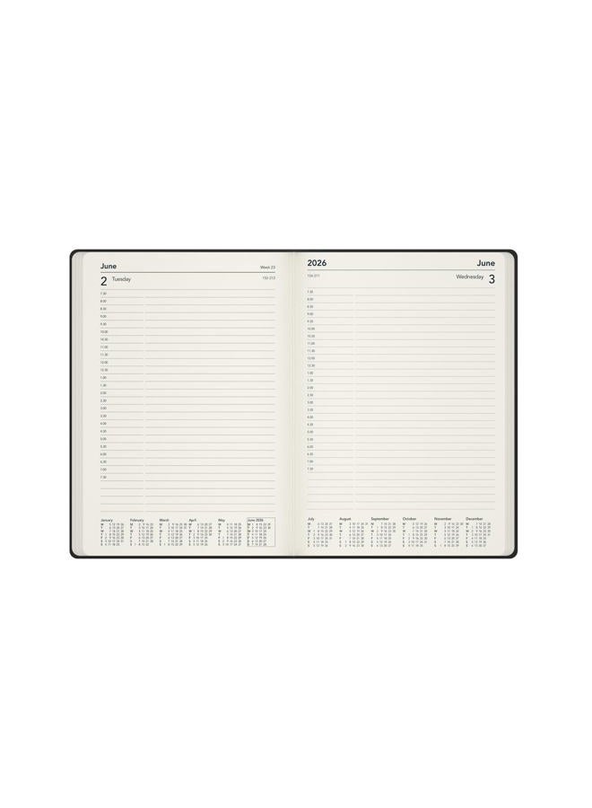 Collins Legacy - 2026 12 Month Calendar Year Planner, Day-To-Page with 1/2 Hourly Appointments Diary, A5 Hard Cover - Red (CL51.15-26) - Image 2