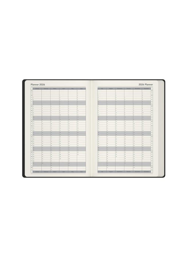 Collins Legacy - 2026 12 Month Calendar Year Planner, Day-To-Page with 1/2 Hourly Appointments Diary, A5 Hard Cover - Red (CL51.15-26) - Image 3