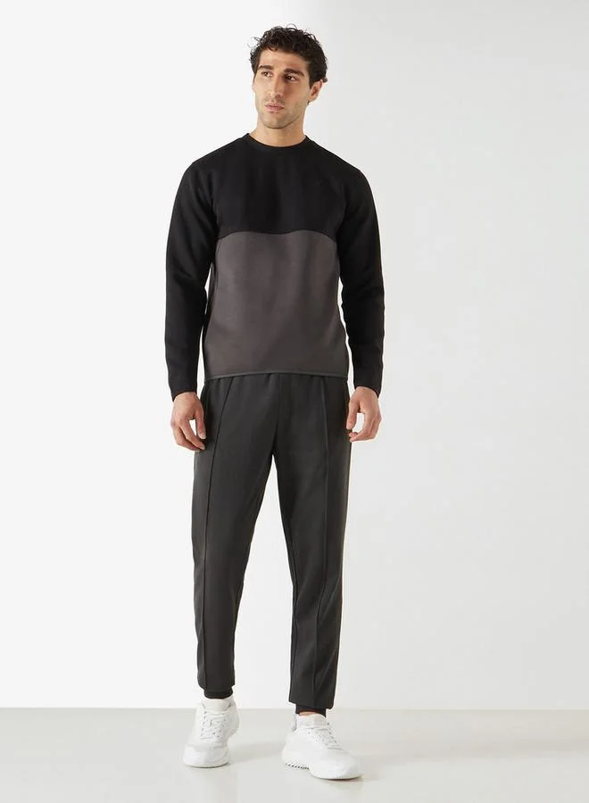 ADOT by Splash Panelled Sweatshirt with Long Sleeves and Pockets