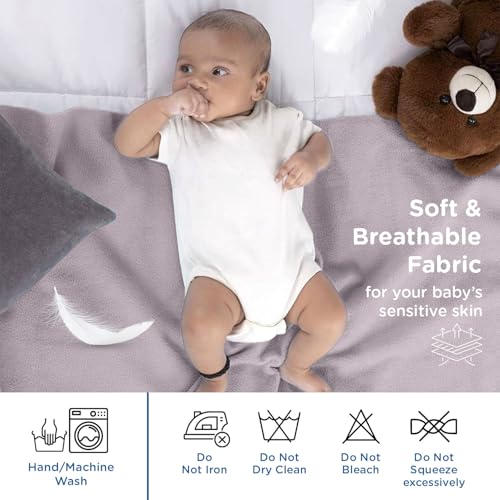 Mee Mee Reusable Water Proof Cotton Bed Protector Sheet/Extra Absorbent Mat/Dry Sheets/Urine Sheet/Dry Mat(Large, Dark Grey)(100CmX140Cm) - Image 2