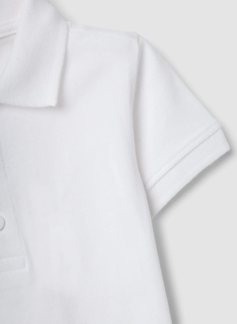 Ovs  OVS White Organic Cotton Polo Shirt For Boys, Regular Fit for Men | Best Price UAE
