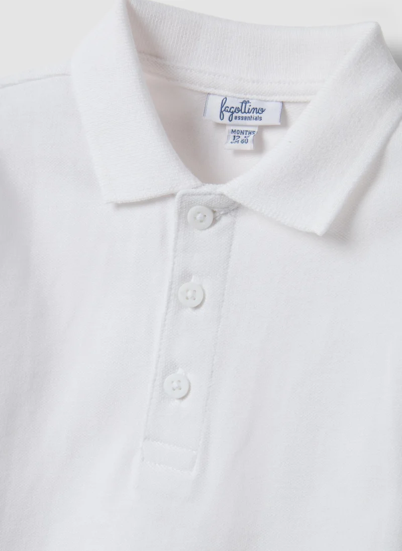 Ovs  OVS White Organic Cotton Polo Shirt For Boys, Regular Fit for Men | Best Price UAE