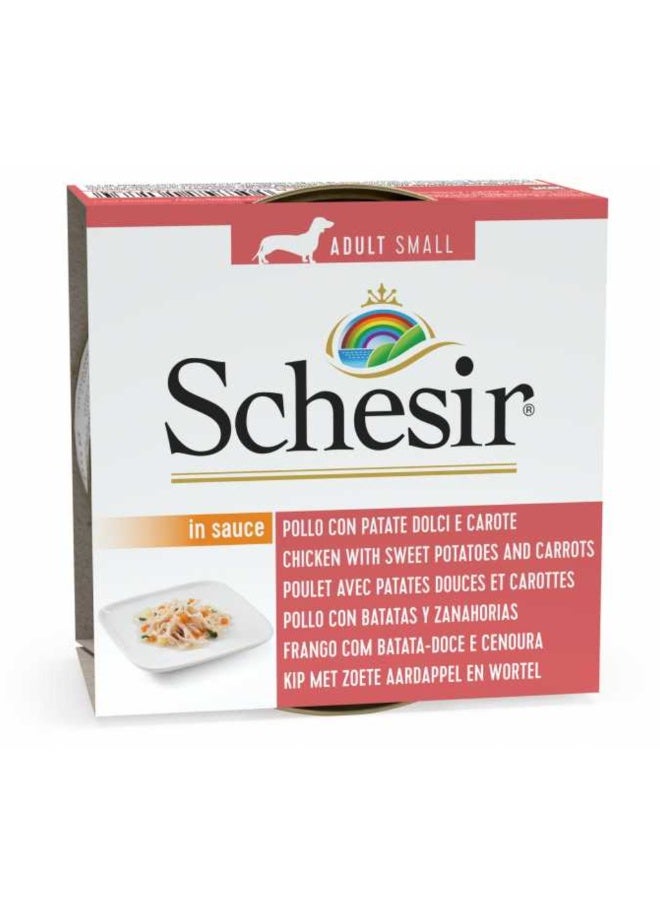 Schesir Dog Wet Food Can-Chicken with Potatoes and Carrots - (Min Order 85g- 14pcs)[Weight - 85g]