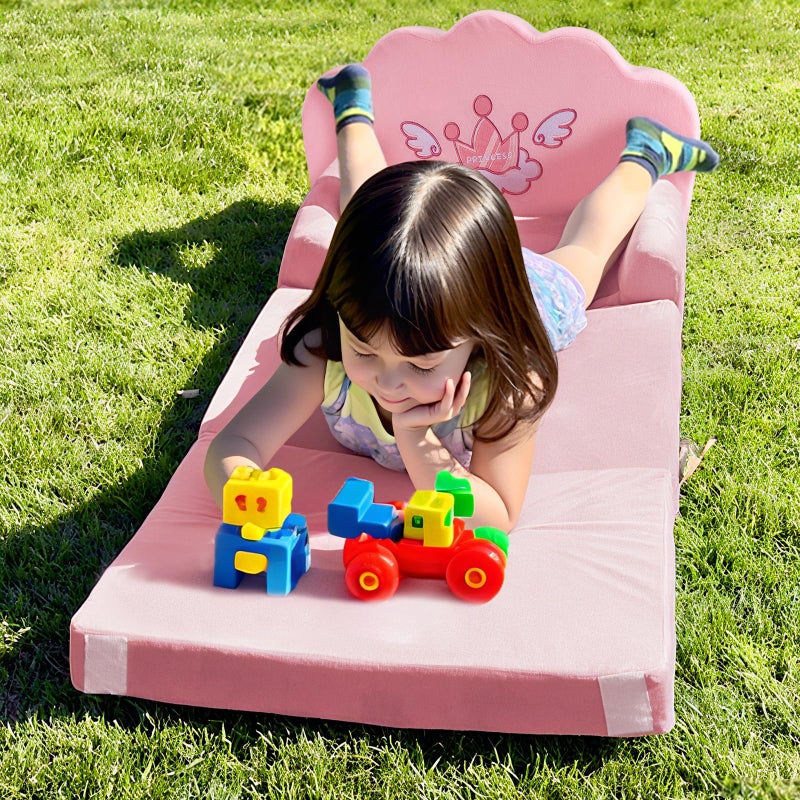 laapee Toddler Chair and Kids Couch,2-in-1 Fold Mini Sofa & Lounger Comfy,Reinforce Magic-Tape Backrest for 1-3 Years Old Playing,Reading,Napping.Convertible Easy-Clean Playroom Chair,Gift for Girls Boys - Image 4