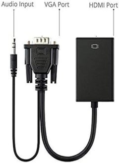 keendex Keendex 1740 vga to hdmi adapter with aux cable - black 