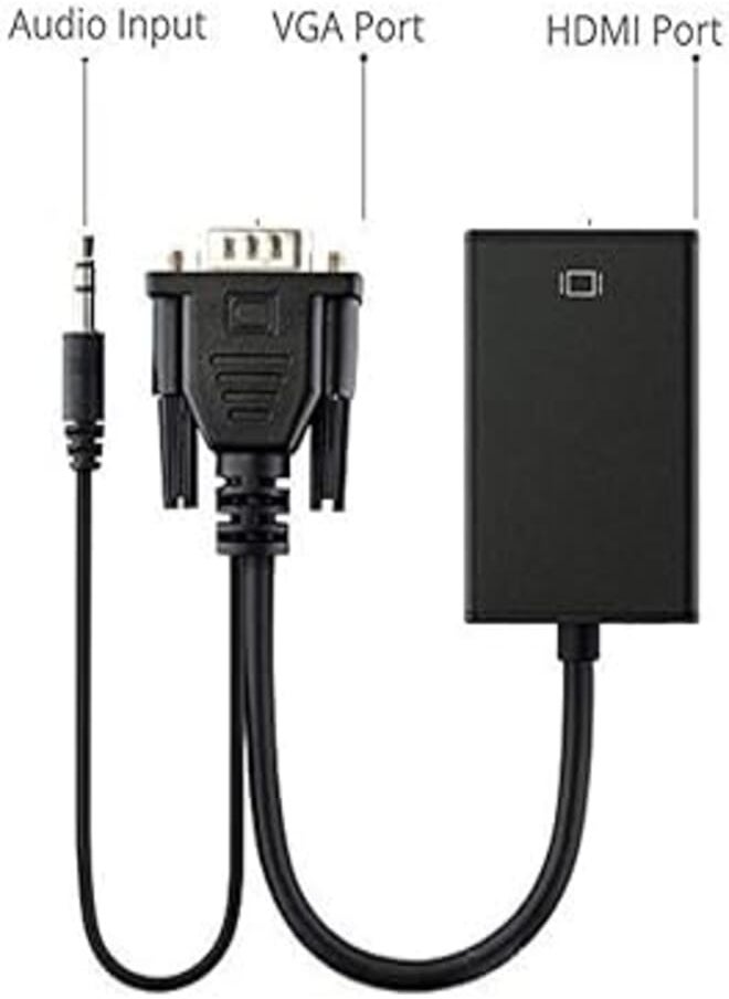 keendex - Keendex 1740 vga to hdmi adapter with aux cable - black - Image 1