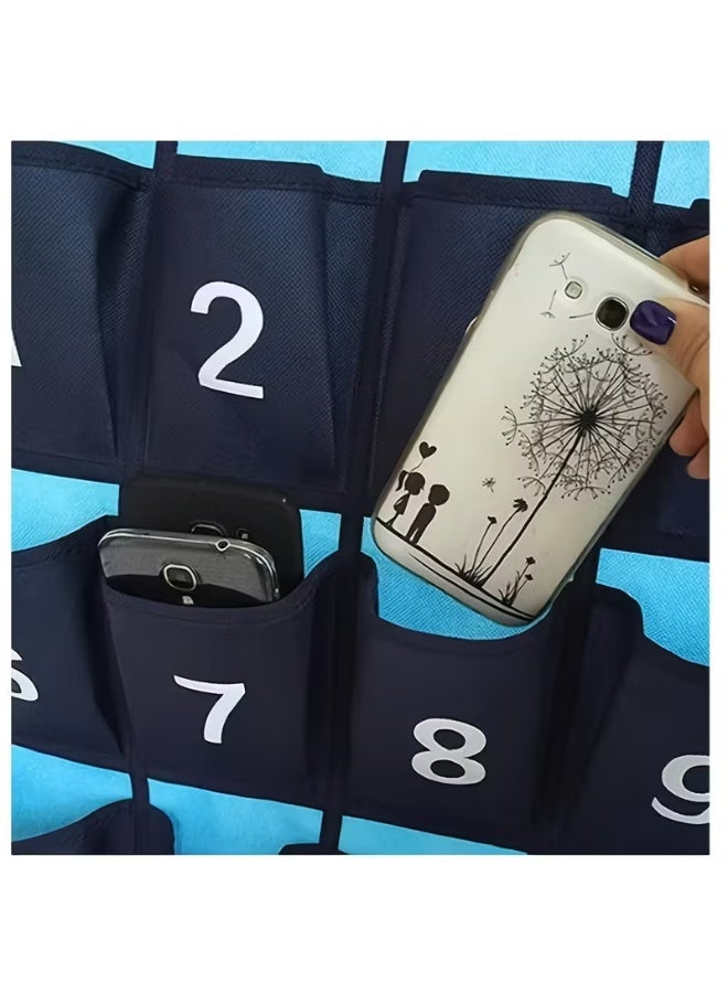 Durable Polyester Classroom Cell Phone & Calculator Organizer - Colorful Numbered Pocket Chart with Over-the-Door Hooks, Ideal for School, Meeting Rooms & Dorms, Classroom Accessories - Image 2