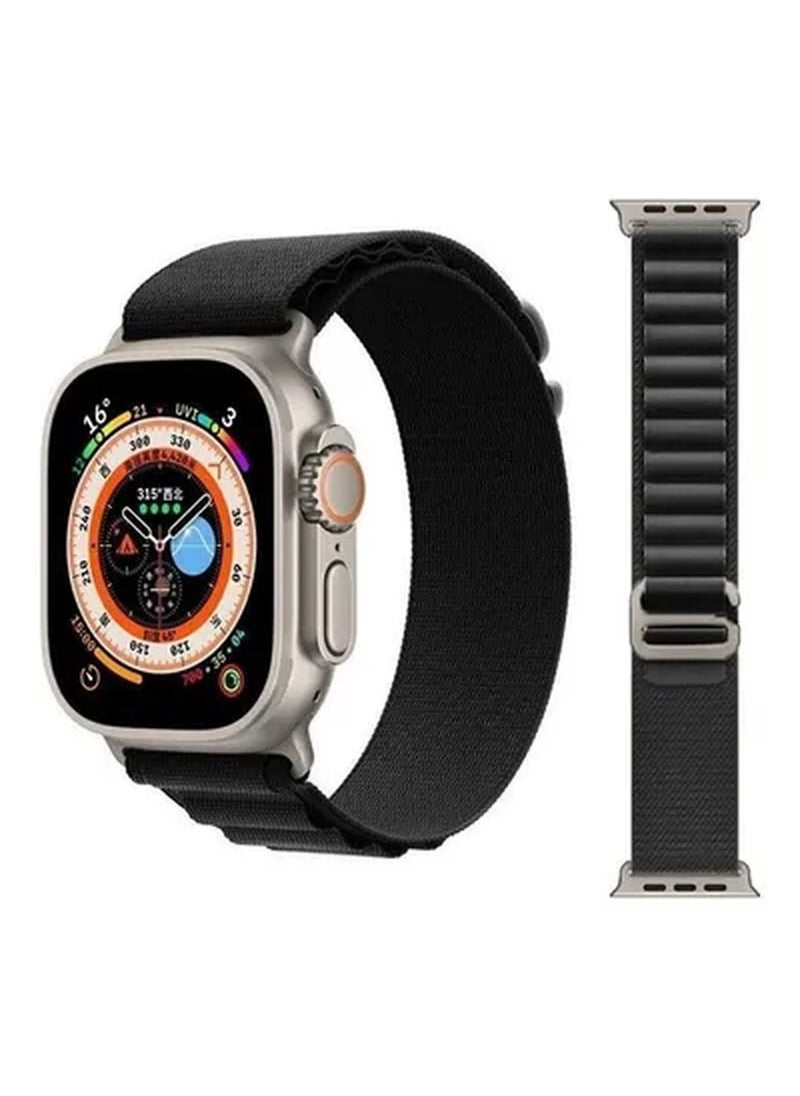 vesus - 2Pack for apple Watch Alpine Loop Band 49mm/45mm/44mm Nylon Woven Sport Strap Compatible with iwatch series 8/ultra/7/SE/6/5/4/3/2/1 Black/White - Image 1