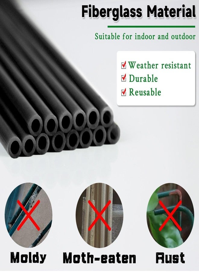 SupKing Plant Stakes 17inch &11inch SupKing Adjustable Length Plant Support Stake 16Pcs Black Orchid Stick with Clips for Indoor Outdoor,Garden Pole for Potted Tomato Amaryllis Vegetables with 20 Ties - Image 4