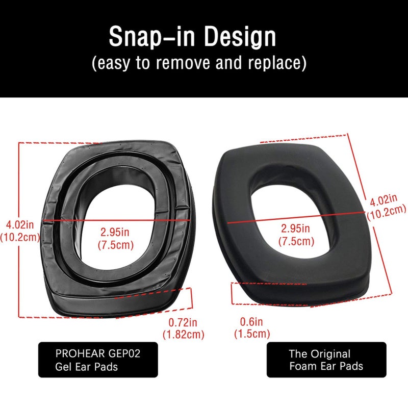 PROHEAR GEP02 2 Pair Gel Ear Pads for Howard Leight by Honeywell Impact Sport Pro Sync Leightning Earmuffs - Image 3