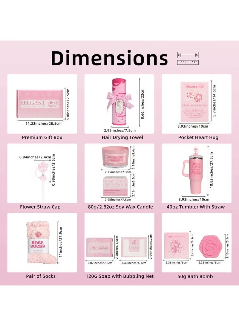 عربست هدايا عيد الميلاد للنساء - مجموعة هدايا سبا مريحة - سلة هدايا للعناية الذاتية - مجموعة هدايا عيد ميلاد سعيدة مع منشفة شعر جافة فاخرة وكوب زجاجي سعة 40 أونصة للأم، الزوجة، أفضل صديقة، الأخت، الحبيبة - Image 2