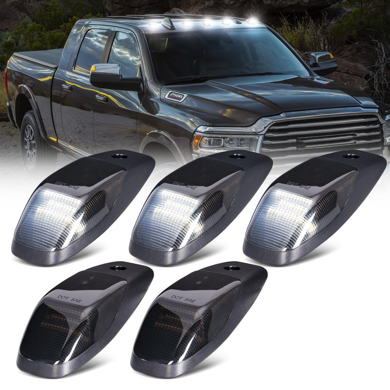 SHINEFIT LED White Cab Roof Clearance Lights Replacement for 2019 2020 2021 2022 2023 2024 2025 2026 Ram 2500 3500 4500 5500 Smoked Cab lights for Ram Trucks - Image 2