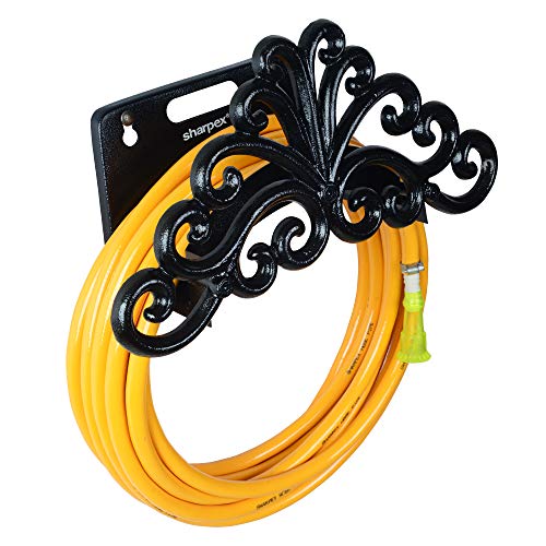 Sharpex Combo Of Hose Hanger And Hose Pipe For Garden, Car Bike Washing, Indoor Outdoor use, Hotel and Backyard - Heavy Duty Yellow Hose Water Pipe 10 Meter 0.5 Inch with Black Wall Mount Hose Hanger - Image 2