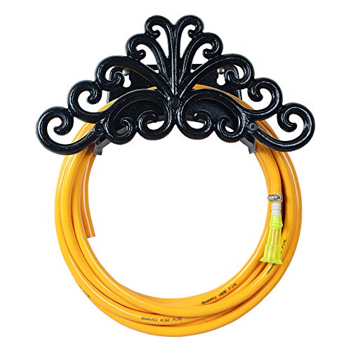 Sharpex Combo Of Hose Hanger And Hose Pipe For Garden, Car Bike Washing, Indoor Outdoor use, Hotel and Backyard - Heavy Duty Yellow Hose Water Pipe 10 Meter 0.5 Inch with Black Wall Mount Hose Hanger - Image 1