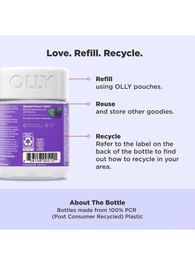 OLLY Sleep Gummy, 3 mg Melatonin, L-Theanine, Chamomile, Lemon Balm, Sleep Aid, Blackberry, 50 Count - Image 5