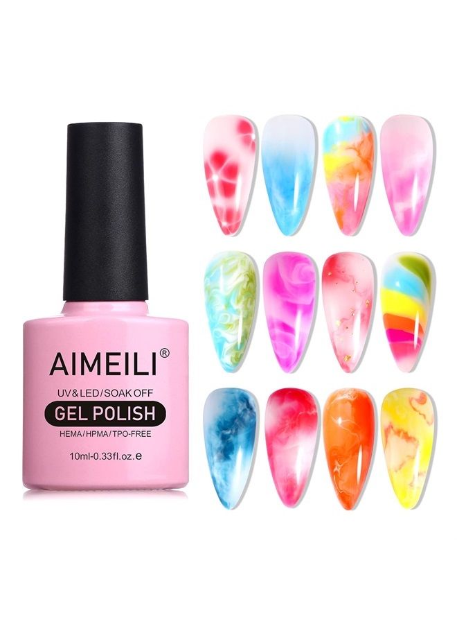 AIMEILI Nail Blooming Gel Nail Art Blossom Gel Soak Off U V LED Clear Blooming Gel for Spreading Effect, Marble, Floral Print Nail Art Design Manicure 10ml - Image 1