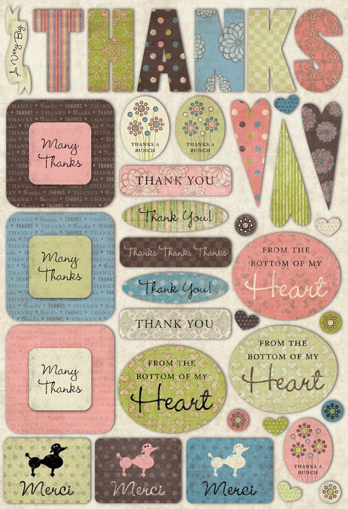 Karen Foster Design Acid and Lignin Free Scrapbooking Sticker Sheet, Thank You - Image 5