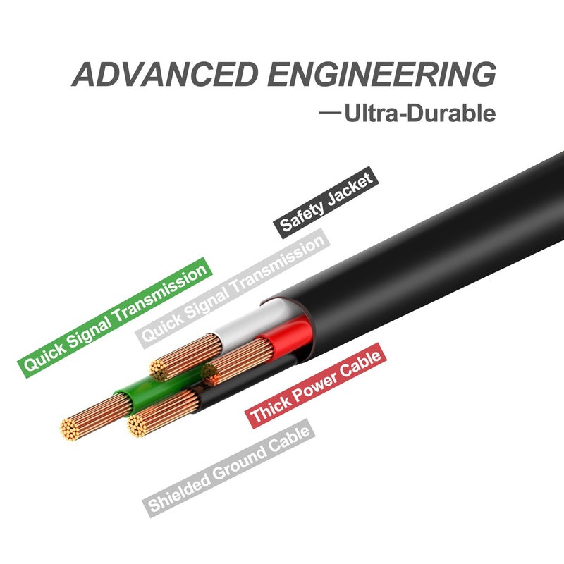 FYOUNG Charging Cable for Switch 2/Switch Lite/Switch OLED, Charger for Switch and Switch Lite, for Samsung Galaxy S9 S8 Note 8 and Other USB C Cable (9.8ft) Black - Image 4