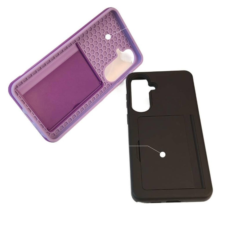 غطاء واقي | مقاوم للصدمات لـ Samsung S25 Ultra / Samsung S25 | حامل بطاقات | حماية من السقوط | بنفسجي - Image 2