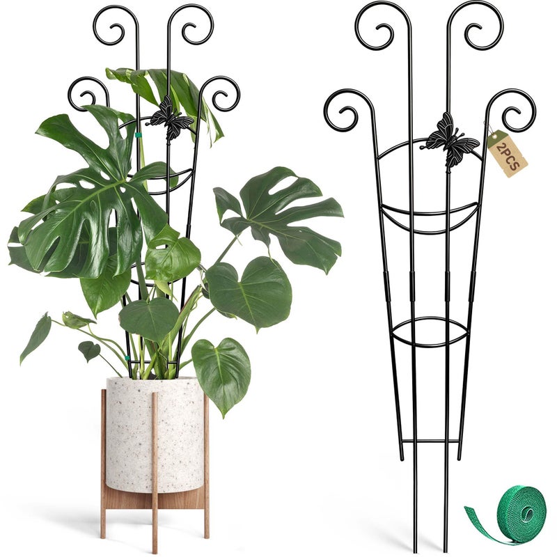 Coomin 32.6in Monstera Plant Support for Indoor Plants, 2P Trellis for Climbing Plants Indoor, Plant Climber Stakes for Potted Plants - Image 1