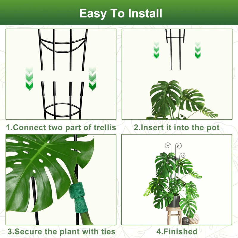 Coomin 32.6in Monstera Plant Support for Indoor Plants, 2P Trellis for Climbing Plants Indoor, Plant Climber Stakes for Potted Plants - Image 5