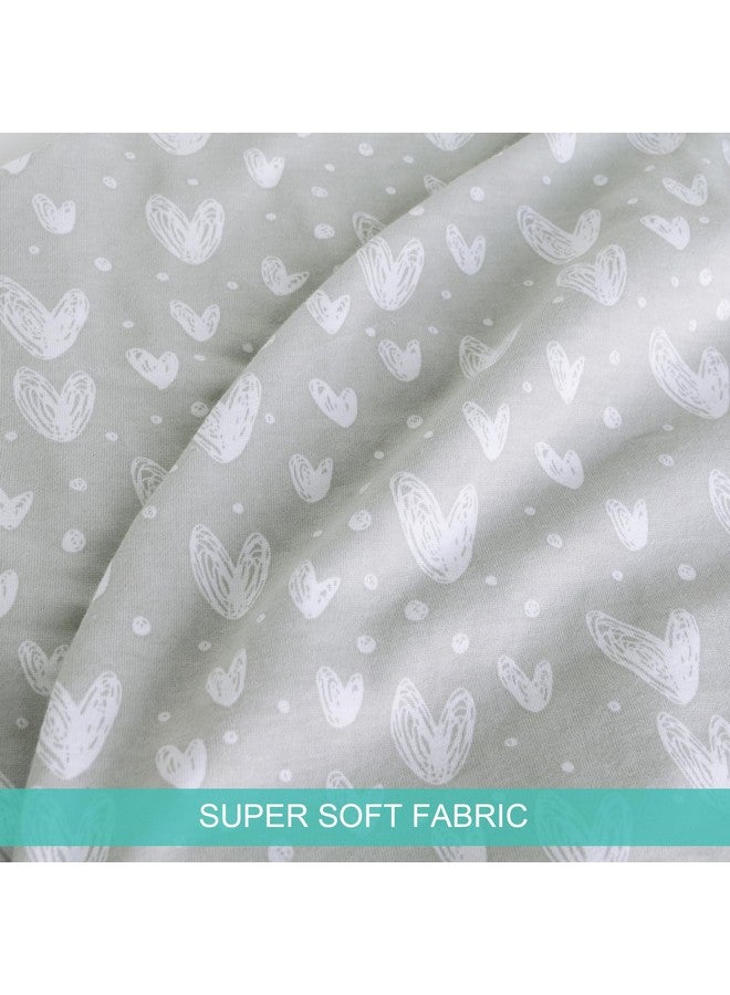 Biloban Pregnancy Full Body Pillow Cover Ushaped (Cover Only) Super Soft Pillowcase Replacement Cover For Maternity Pillow Universal Fit Grey Hearts Print - Image 5
