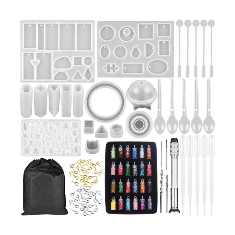 111 PCS DIY Silicone Casting Molds for DIY Jewelry Craft Making Set DIY Crystal Epoxy Earring Pendant Making Accessories Art Kits for Adults Beginner - Image 1