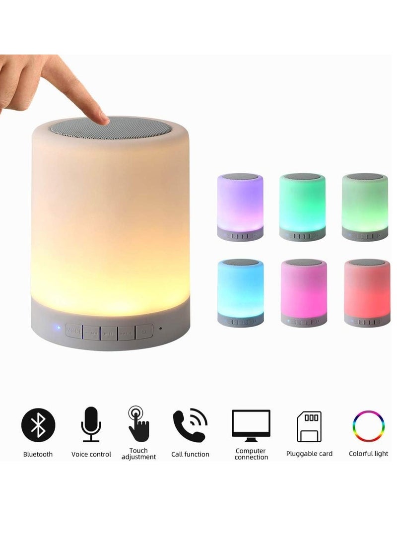 Generic - CL-671 Lamp Touch Control with Bluetooth Speaker -  7 Colors Switch Modes 3 Levels of Brightness  - Lamp for Bedroom - Portable Wireless Speaker -White - Image 1