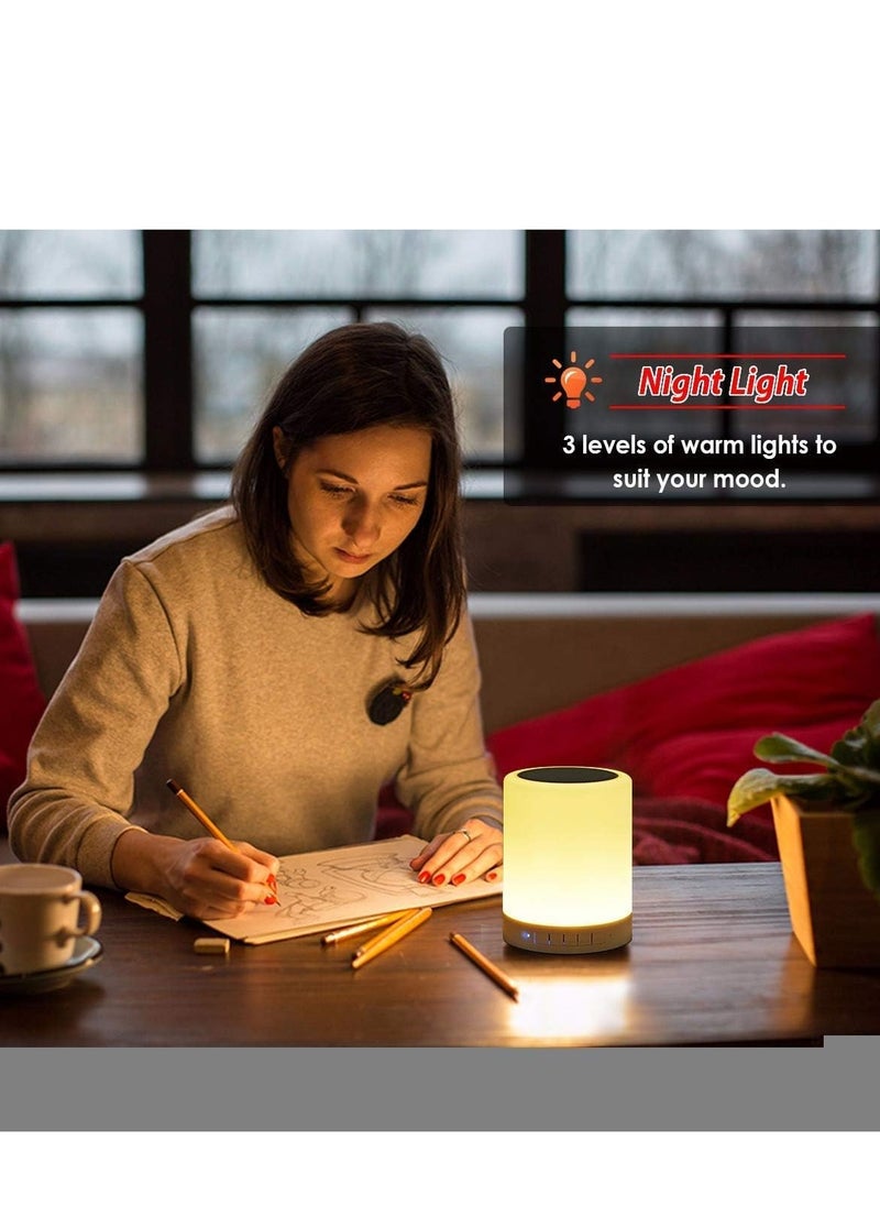 Generic - CL-671 Lamp Touch Control with Bluetooth Speaker -  7 Colors Switch Modes 3 Levels of Brightness  - Lamp for Bedroom - Portable Wireless Speaker -White - Image 1