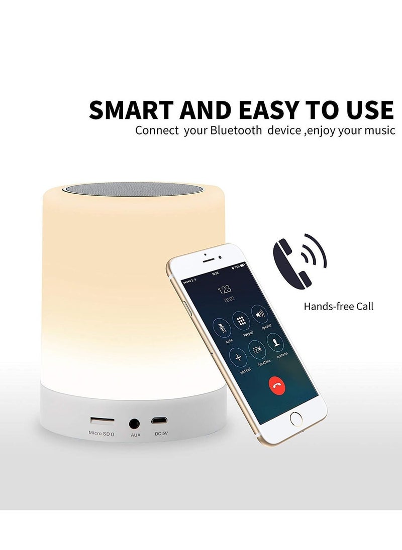 Generic - CL-671 Lamp Touch Control with Bluetooth Speaker -  7 Colors Switch Modes 3 Levels of Brightness  - Lamp for Bedroom - Portable Wireless Speaker -White - Image 1