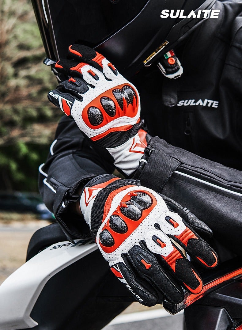 سولايت قفازات ركوب الدراجات النارية Sulaite G7 ترقية 3K ألياف الكربون مكافحة السقوط مزدوجة إصبع شاشة لمس إصبع كامل ونصف إصبع قفازات السفر الدراجات النارية - Image 1
