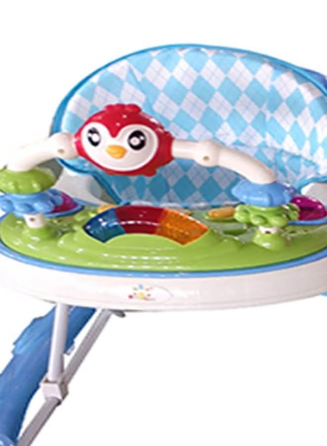 رالي مشّاية أطفال متعددة الوظائف بلون أزرق مع ألعاب موسيقية ترفيهية – تعليم المشي – مقعد مريح وقابل للتعديل بارتفاعات مختلفة، تصميم آمن بعجلات مرنة لتعلم المشي بسهولة ومتعة - Image 3