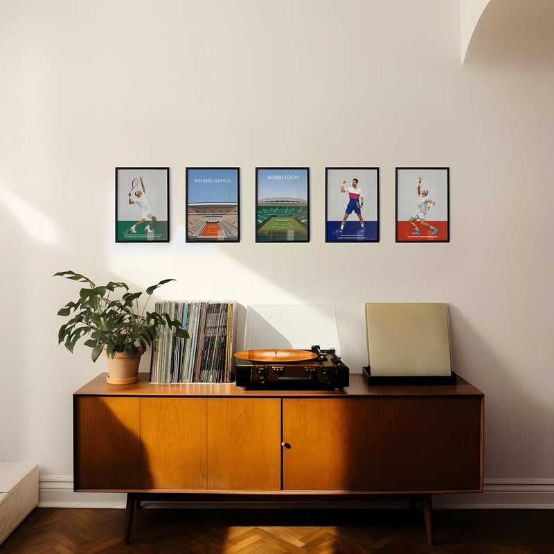 QUOTE - UNQUOTE ART QUOTE UNQUOTE ART Roger Federer Framed Poster Tennis Frames 13x17 inches Black Frame - Image 5