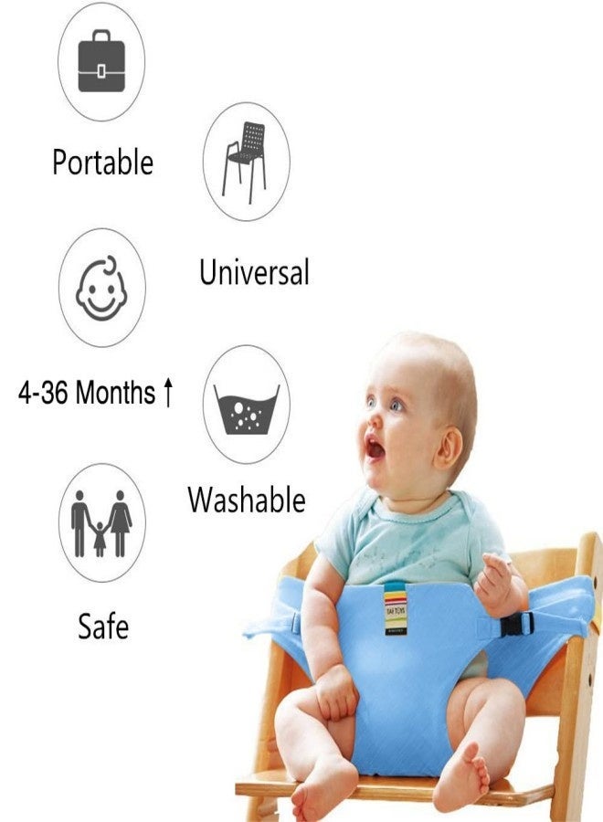Harness Seat for High Chair Baby Feeding Safety Seat with Strap, Toddler Booster Harness Belt Portable Dining Seat Strap for Travel Home Restaurant Shopping (Blue) - Image 2