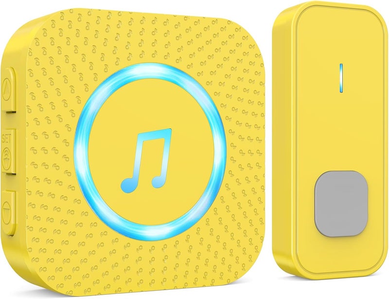 SURFOU Wireless Doorbell with 1 Button 1 Receiver,Door Bell,1300FT/400M Ultra-Long Range,55 Chimes 5 Volume,IP55 Waterproof,110 db Extra Loud with Flashing Light,for Home/Classroom/Office/Warehouse - Image 1