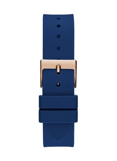 GUESS Women’s Blue Rose Gold Tone Multi-Function Silicone Watch GW0536L5 - 40mm  - Image 4