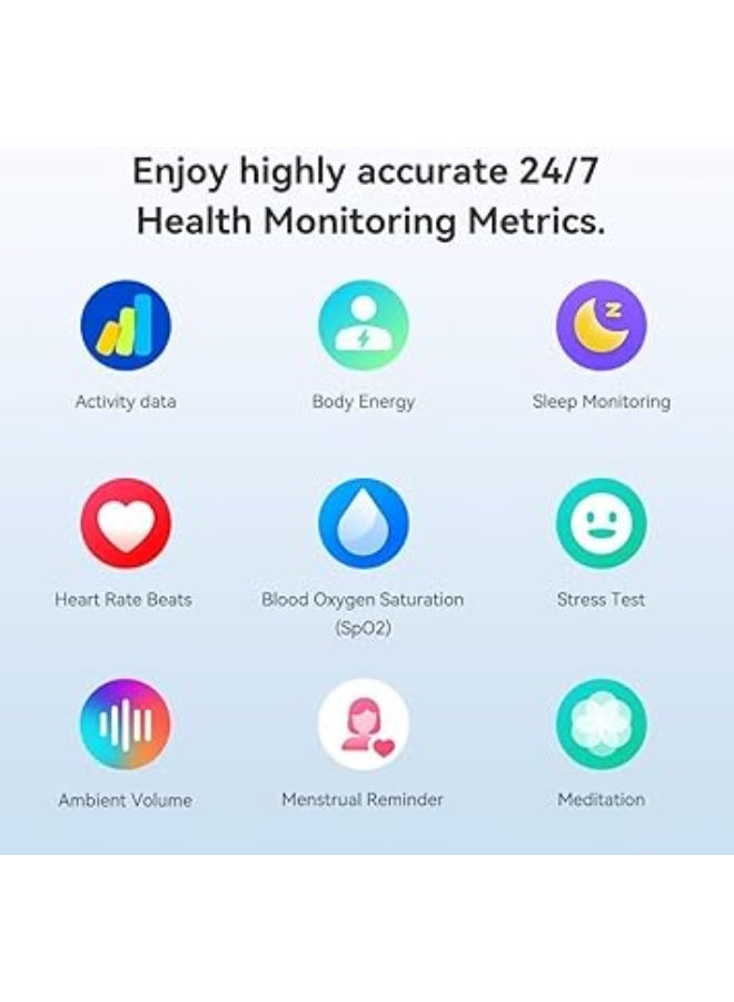 Kieslect KS2 Calling 2.01 Inch FHD Amoled Smart Watch (Double Strap Protector) - Midnight blue - Image 2