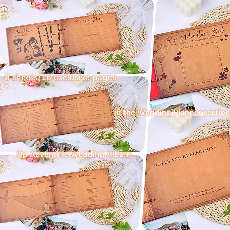 FEIYU BUY Adventure Book Diary Photo Scrapbook, Adventure Wedding Planning Book with Embossed Cover,Inspired by the 'Up' Saga, Ideal for Memories,Weddings,Traveling,Birthdays,Christmas,Newly Engaged Couples - Image 3