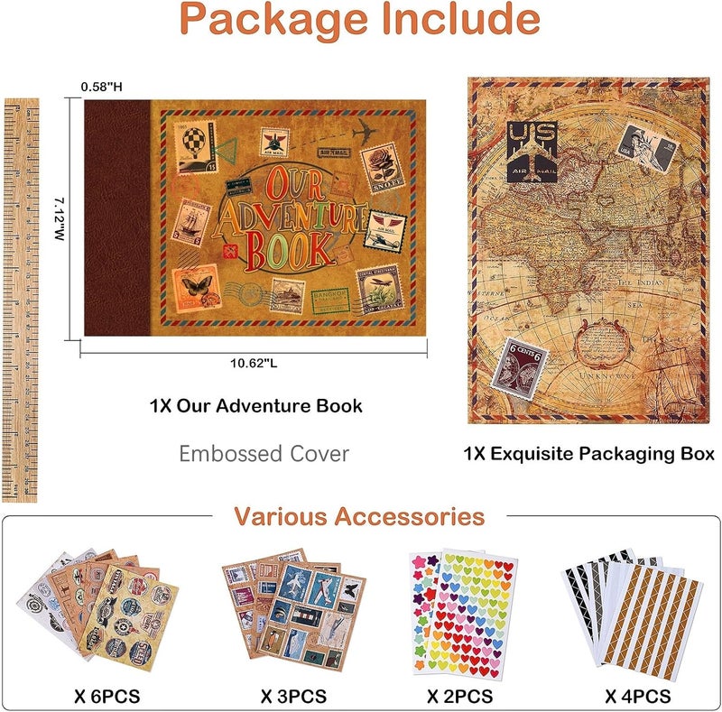 FEIYU BUY Adventure Book Diary Photo Scrapbook, Adventure Wedding Planning Book with Embossed Cover,Inspired by the 'Up' Saga, Ideal for Memories,Weddings,Traveling,Birthdays,Christmas,Newly Engaged Couples - Image 2