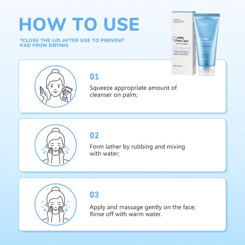 Koec Zero Pore Facial Cleansing Set Amino Acid Facial Cleanser 80G + Cleansing Makeup Remover Oil 100G - Image 5