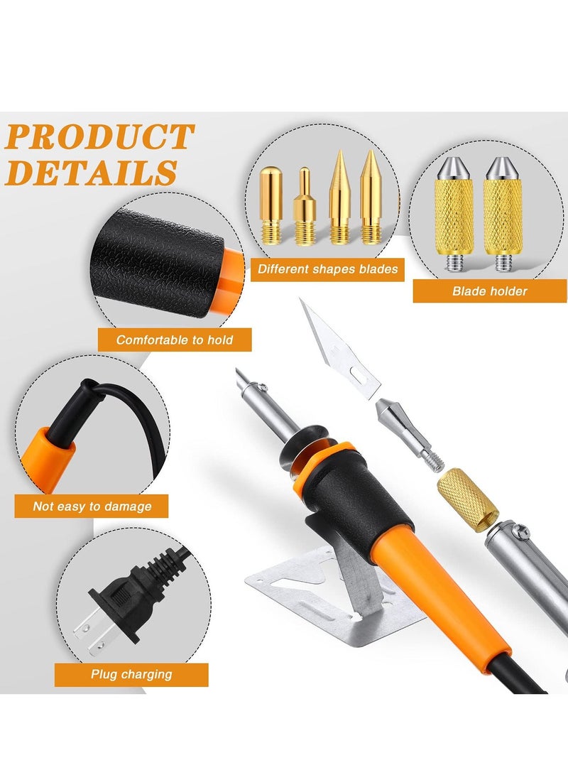 Y&D 30 Pcs Electric Hot Knife Cutter Tools Multipurpose Stencil Wood Burning Tool for Cutting Carving Soft Thin Foam Cloth  - Image 2